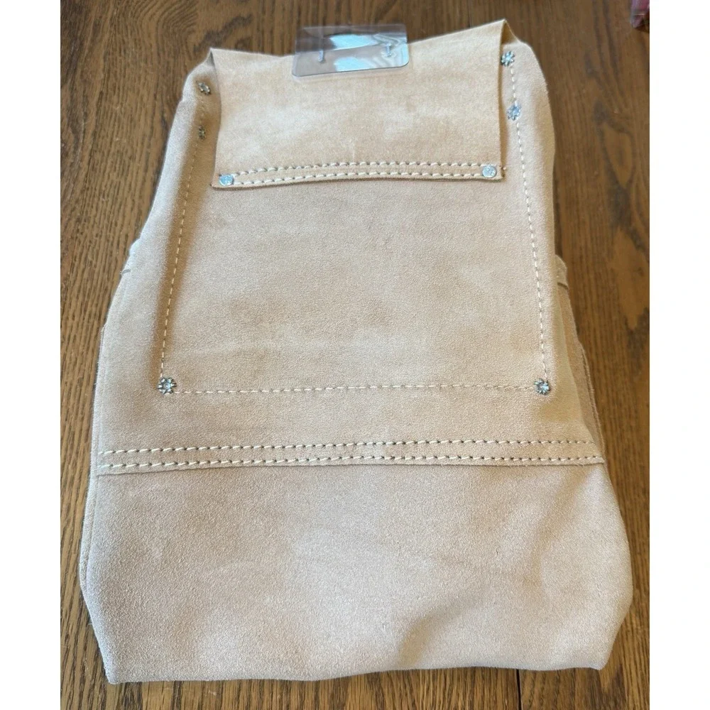 Cool works Carpenters Nail And Tool Bag, NWT, Suede, Khaki, I923x, 10 Pockets